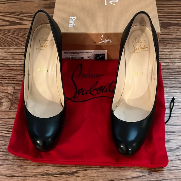 Christian Louboutin Black Bruges Platform Heel size 37 - Picture 13 of 17